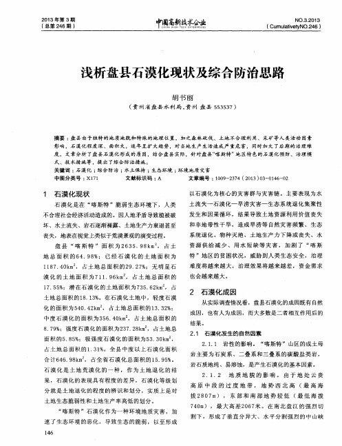 浅析盘县石漠化现状及综合防治思路