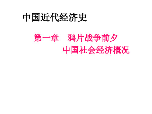第一章 鸦片战争前夕中国社会经济的概况 2