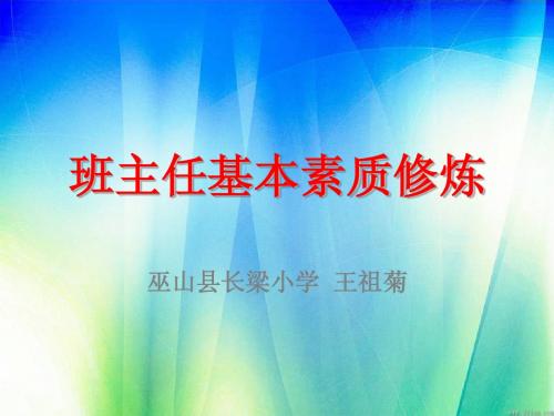 班主任基本素质修炼