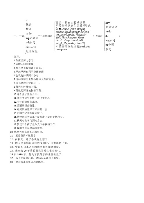 初高中英语衔接五大基本句型篇