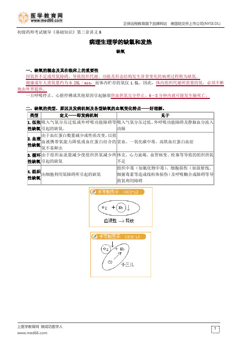 缺氧和发热--初级药师考试辅导《基础知识》第三章讲义6