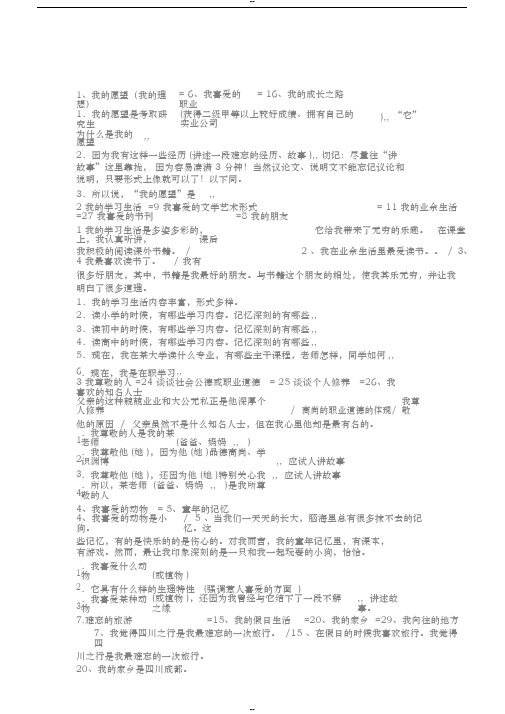 普通话考试万能模板