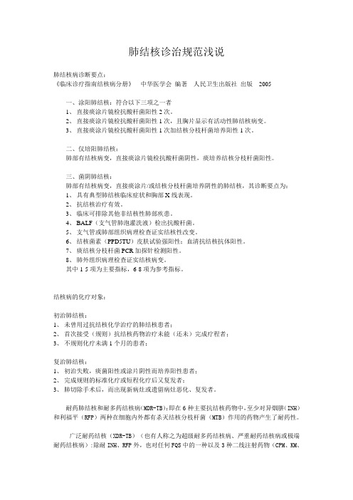 肺结核诊治规范