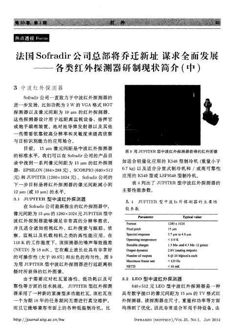 法国Sofradir公司总部将乔迁新址谋求全面发展——各类红外探测器研制现状简介(中)