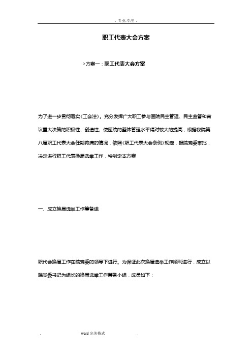 职工代表大会方案