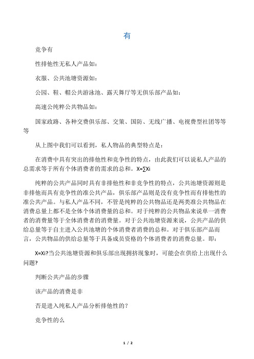 公共物品分类