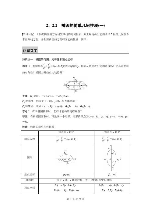 椭圆的简单几何性质(一)