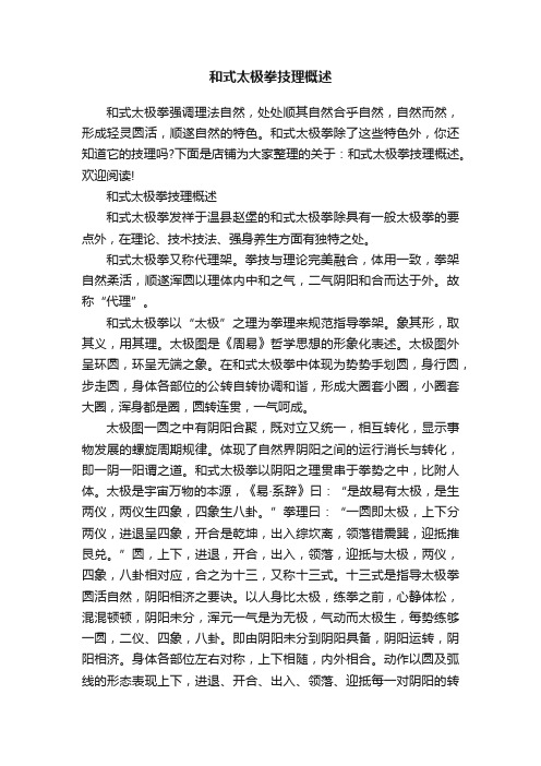和式太极拳技理概述