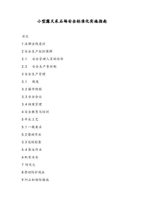 小型露天采石场安全标准化实施指南DOC12(1)
