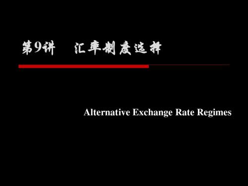 第09讲 汇率制度选择 25页PPT