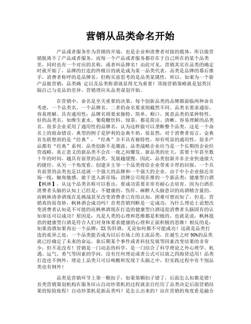 营销从品类命名开始