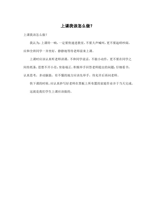上课我该怎么做？_小学二年级作文200字