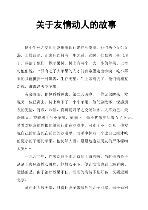 关于友情动人的故事