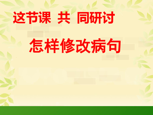 四年级修改病句专项训练省名师优质课赛课获奖课件市赛课一等奖课件