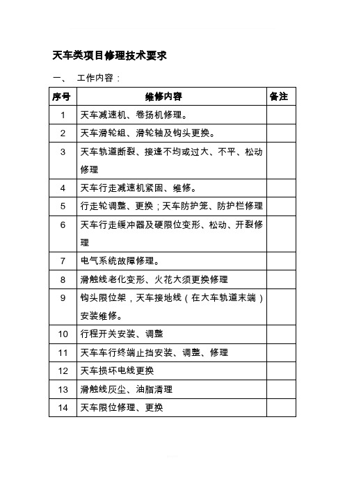 天车及轨道安装技术要求