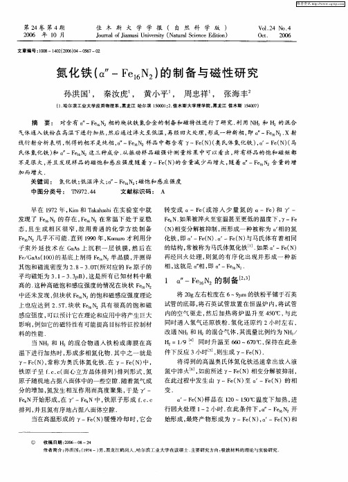 氮化铁(α″-Fe16N2)的制备与磁性研究