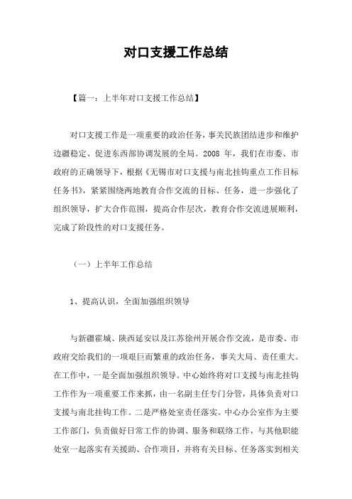 对口支援工作总结