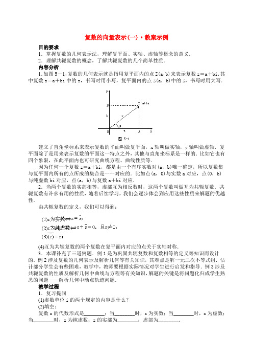 复数的向量表示(一) 教案示例