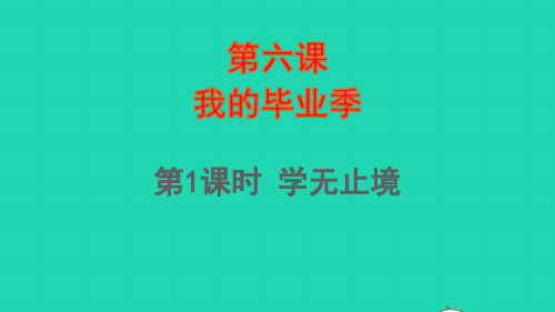 九年级道德与法治下册第三单元走向未来的少年第六课我的毕业季第1课时学无止境课件新人教部编版ppt