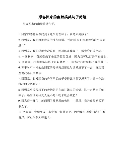 形容回家的幽默搞笑句子简短