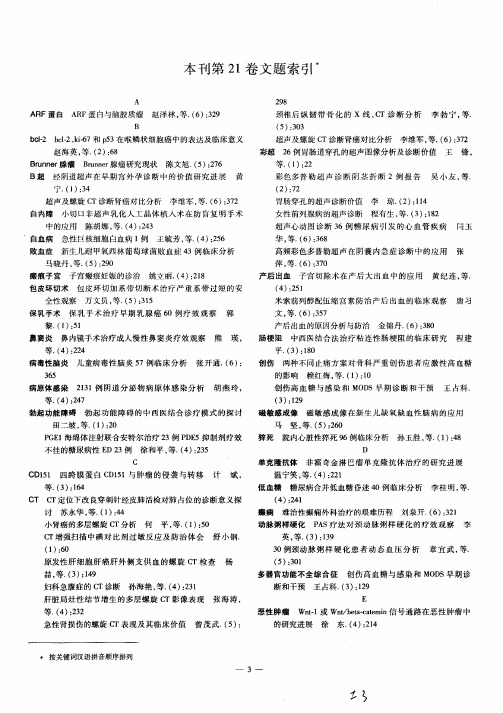 本刊第21卷文题索引