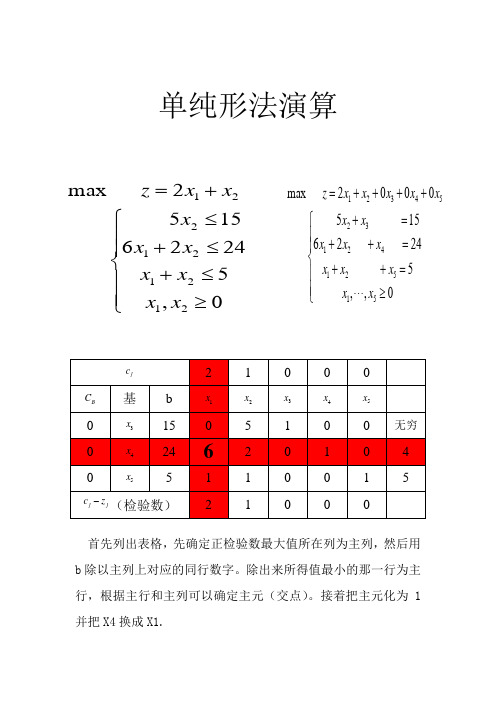 单纯形法例题详解