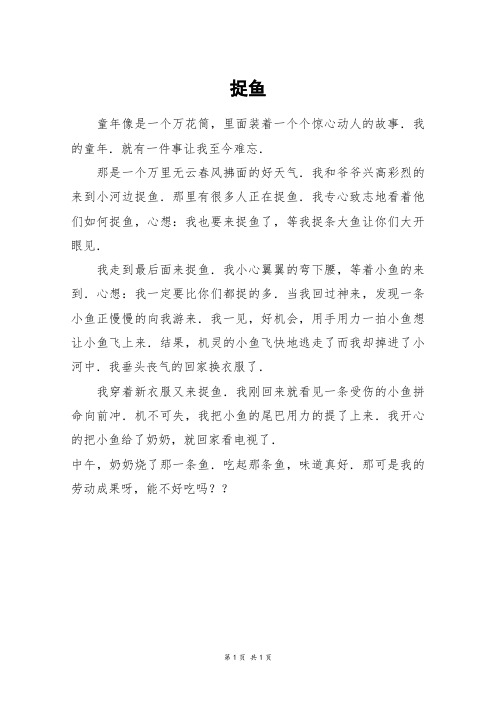 捉鱼_四年级作文_2