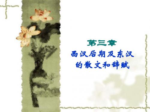 西汉后期及东汉的散文和词赋