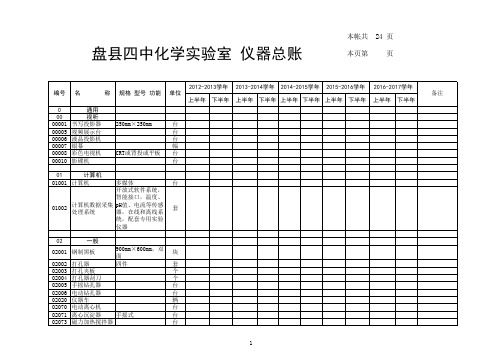 化学教学仪器总账