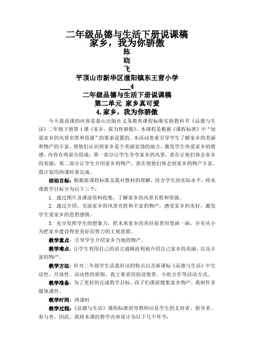 二年级品德与生活下册说课稿