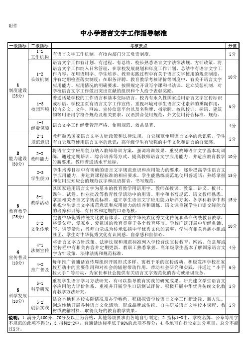 中小学语言文字工作指导标准