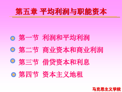 平均利润与职能资本(ppt 29页)