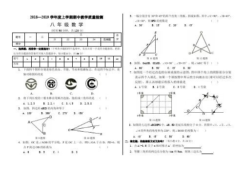 2018-2019学年人教版上学期八年级数学期中试卷
