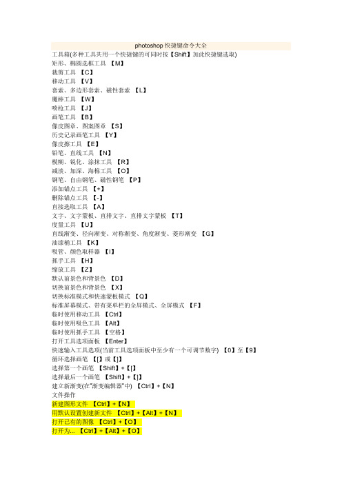 ps   ai 快捷键命令大全【优质】