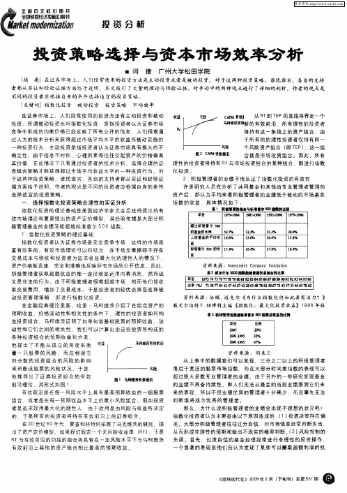 投资策略选择与资本市场效率分析