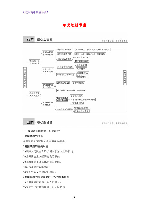 人教版高中政治必修2精品学案：第二单元 单元总结(2)