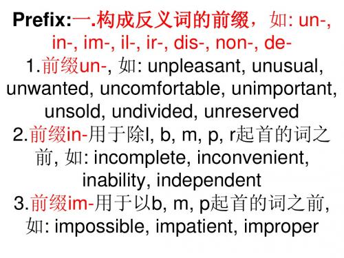 英语：《英语构词法知识》课件