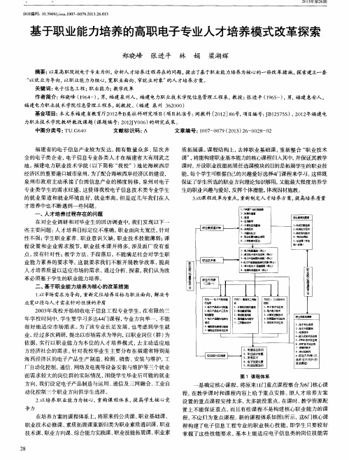 基于职业能力培养的高职电子专业人才培养模式改革探索