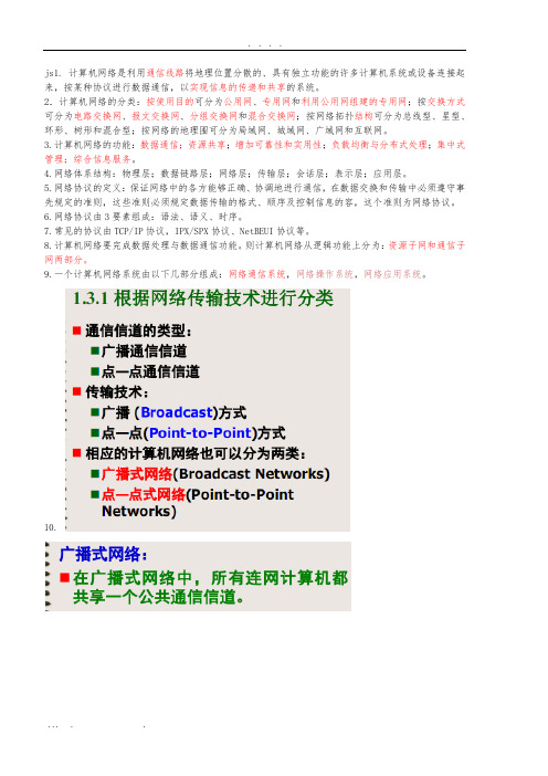 计算机网络技术与应用复习要点与知识点整理