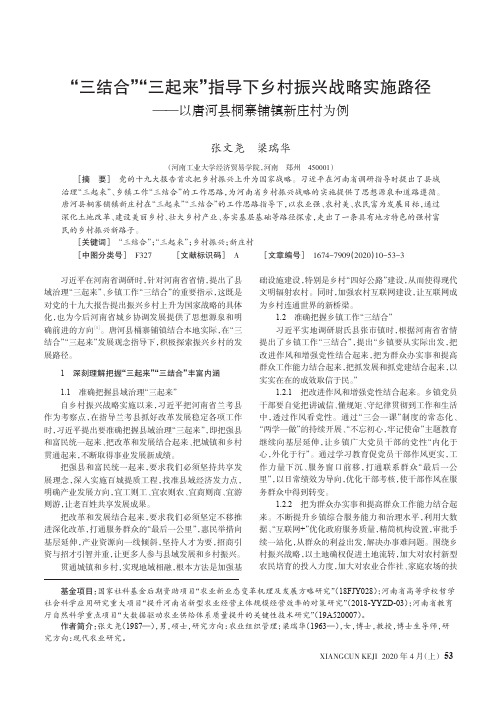 “三结合”“三起来”指导下乡村振兴战略实施路径——以唐河县桐
