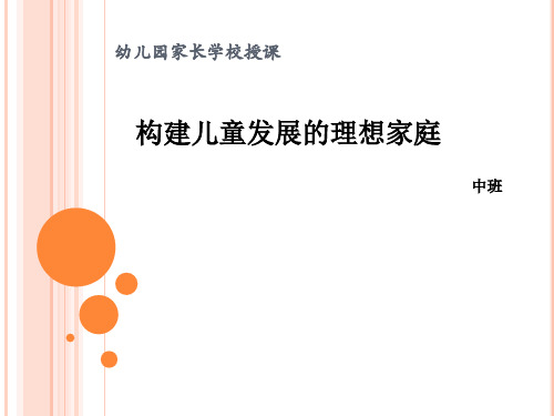 幼儿园家长学校授课7  构建儿童发展的理想家庭
