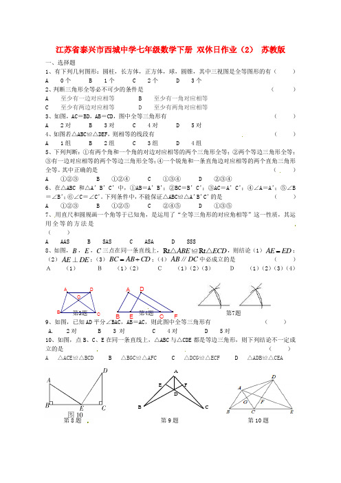 最新-江苏省泰兴市西城中学七年级数学下册 双休日作业