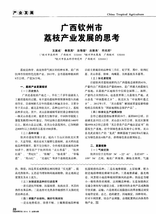 广西钦州市荔枝产业发展的思考