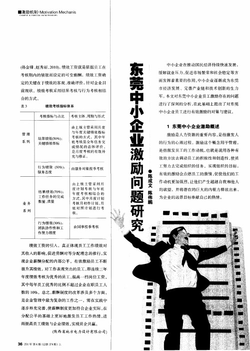 东莞中小企业激励问题研究