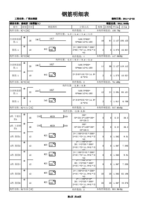 广联达钢筋-钢筋明细表1