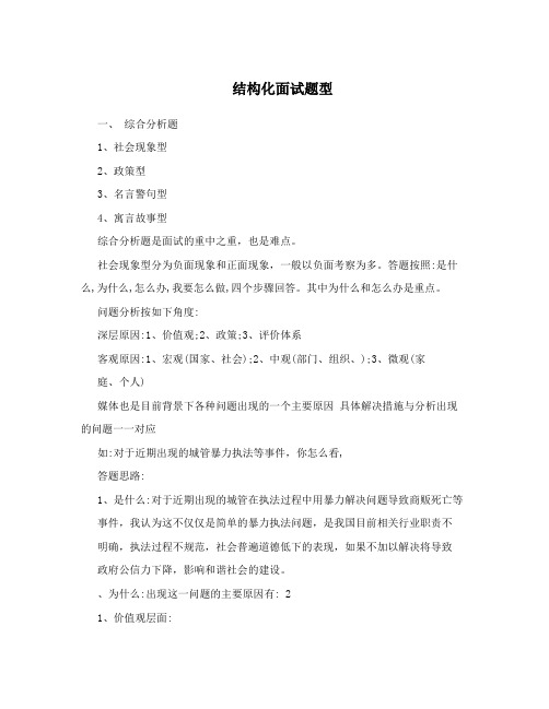 结构化面试题型
