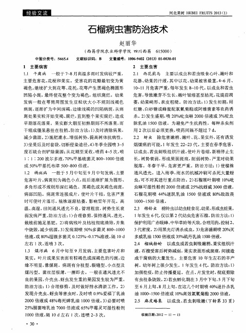 石榴病虫害防治技术