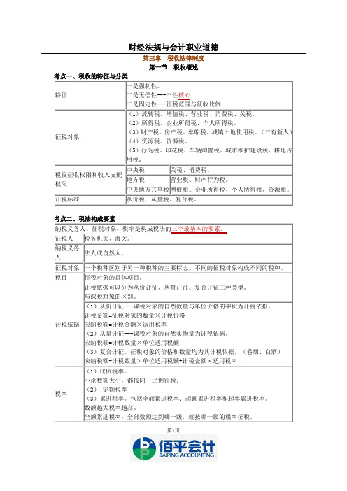 《财经法规与会计职业道德》第三章 税收法律制度