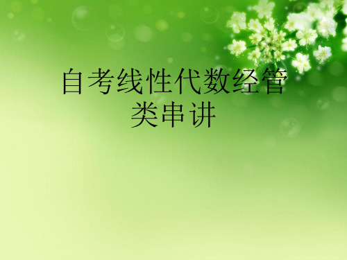 自考线性代数经管类串讲优秀课件
