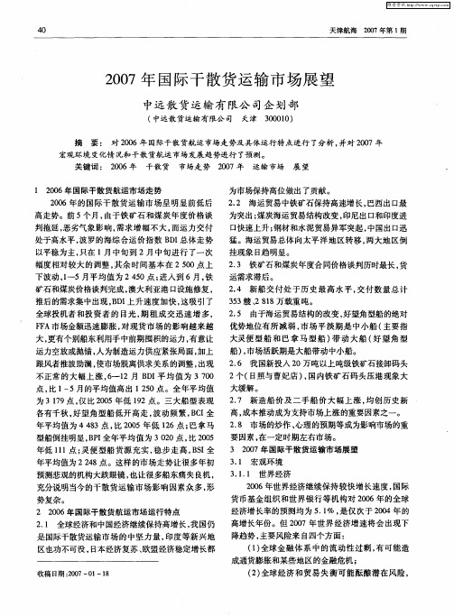 2007年国际干散货运输市场展望